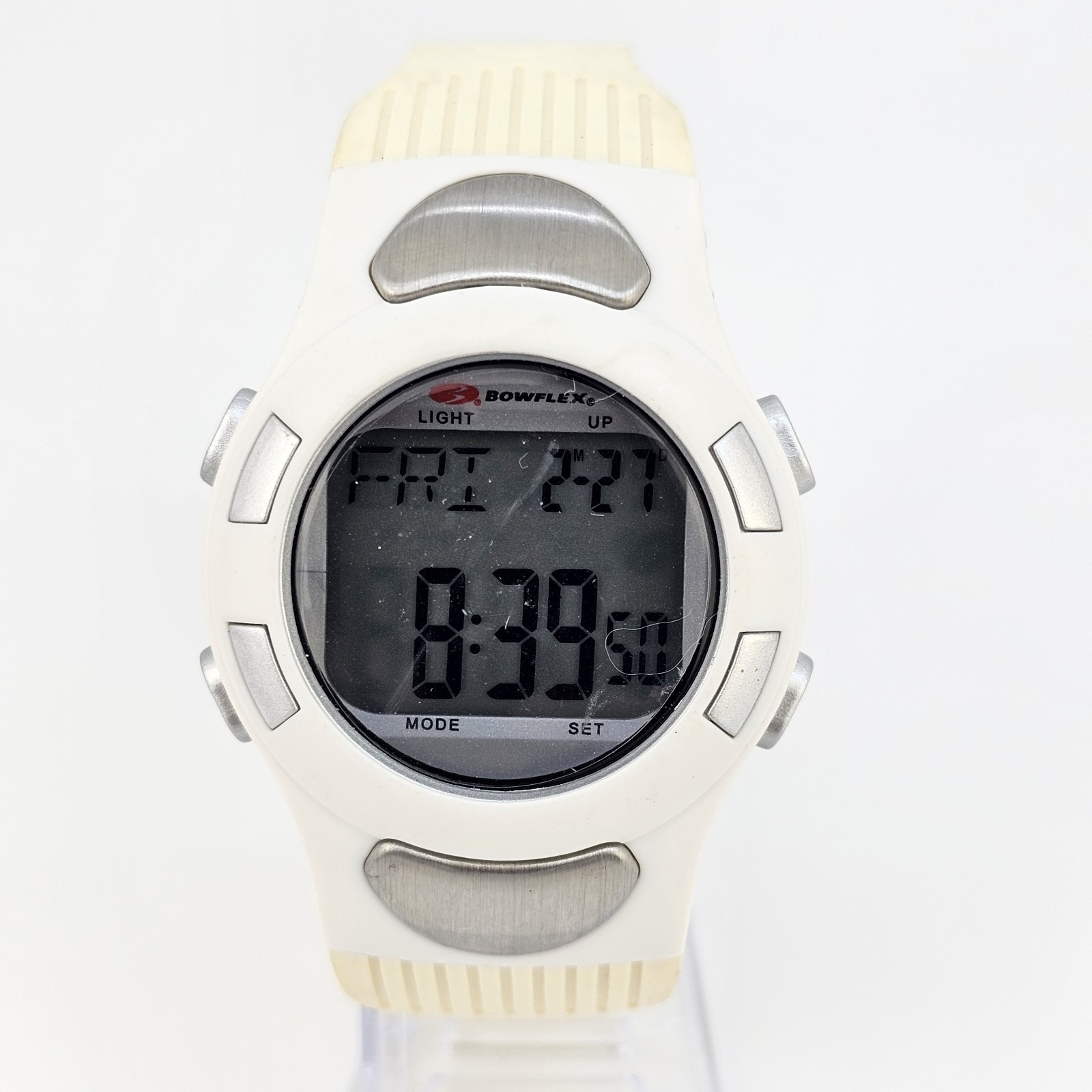 Bowflex Digital Fitness Unisex Watch 41mm White Backlight New Battery Read